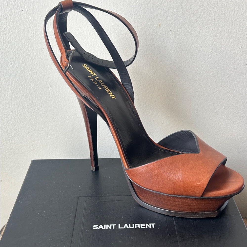 Saint Laurent Women's Brown Platform Heels
